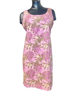 Columbia Sportswear Pink Tropical Floral Sleeveless Dress Women’s Casual Outdoor